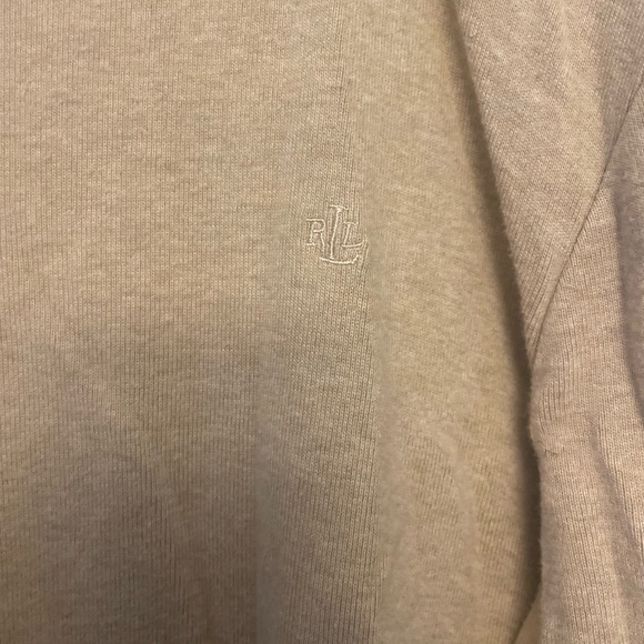 Polo Ralph Lauren Beige Long Sleeve Shirt RLL Logo Size Large - Picture 2 of 4